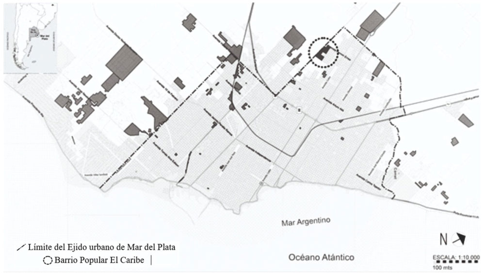 Figura 1. Barrios Populares de la ciudad de Mar del Plata.
