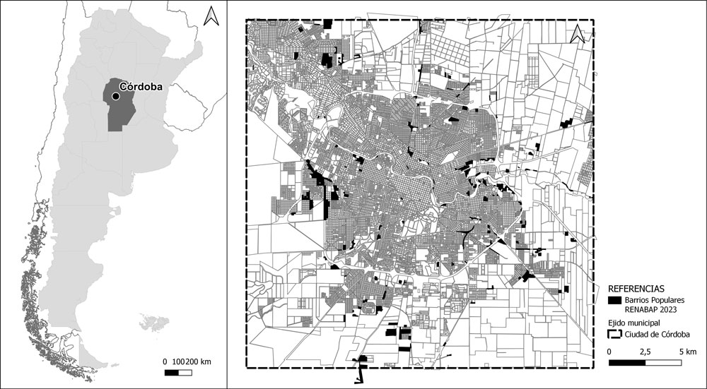 Figura 1: Barrios populares en la ciudad de Córdoba (Argentina)