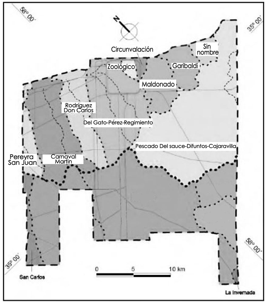 Figura 2. Cuencas hídricas pertenecientes al Partido de La Plata.