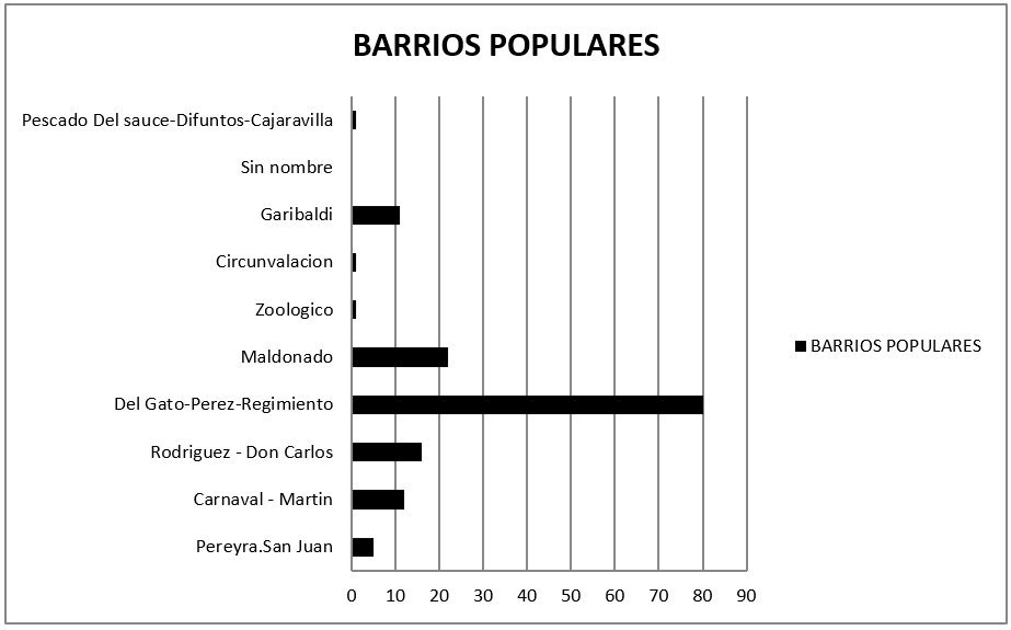 Gráfico 1. Cantidad de barrios populares por cuenca.